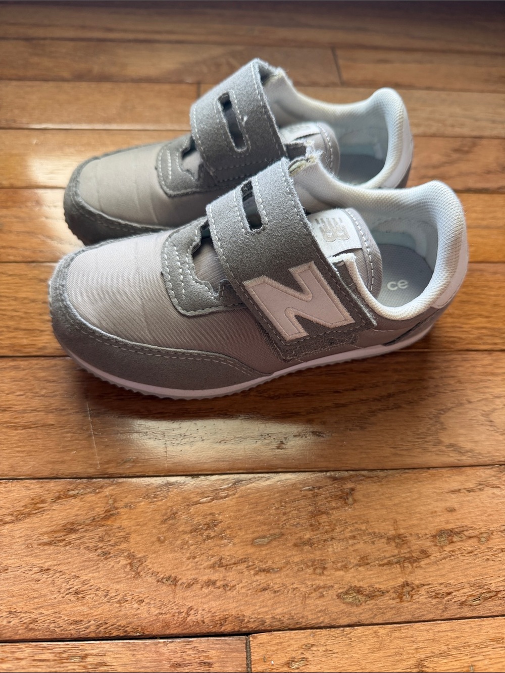 New Balance Kids Gray Velcro Athletic Sneakers
